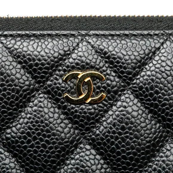 CHANEL Black Caviar Leather Logo Wallet - Picture 9 of 14